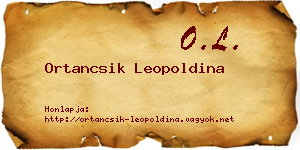 Ortancsik Leopoldina névjegykártya